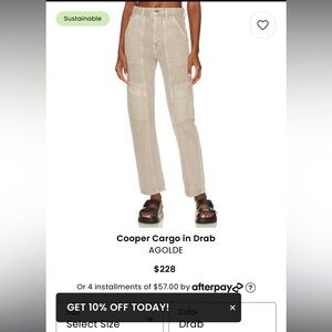 Agolde Cooper Cargo Pants in Taupe